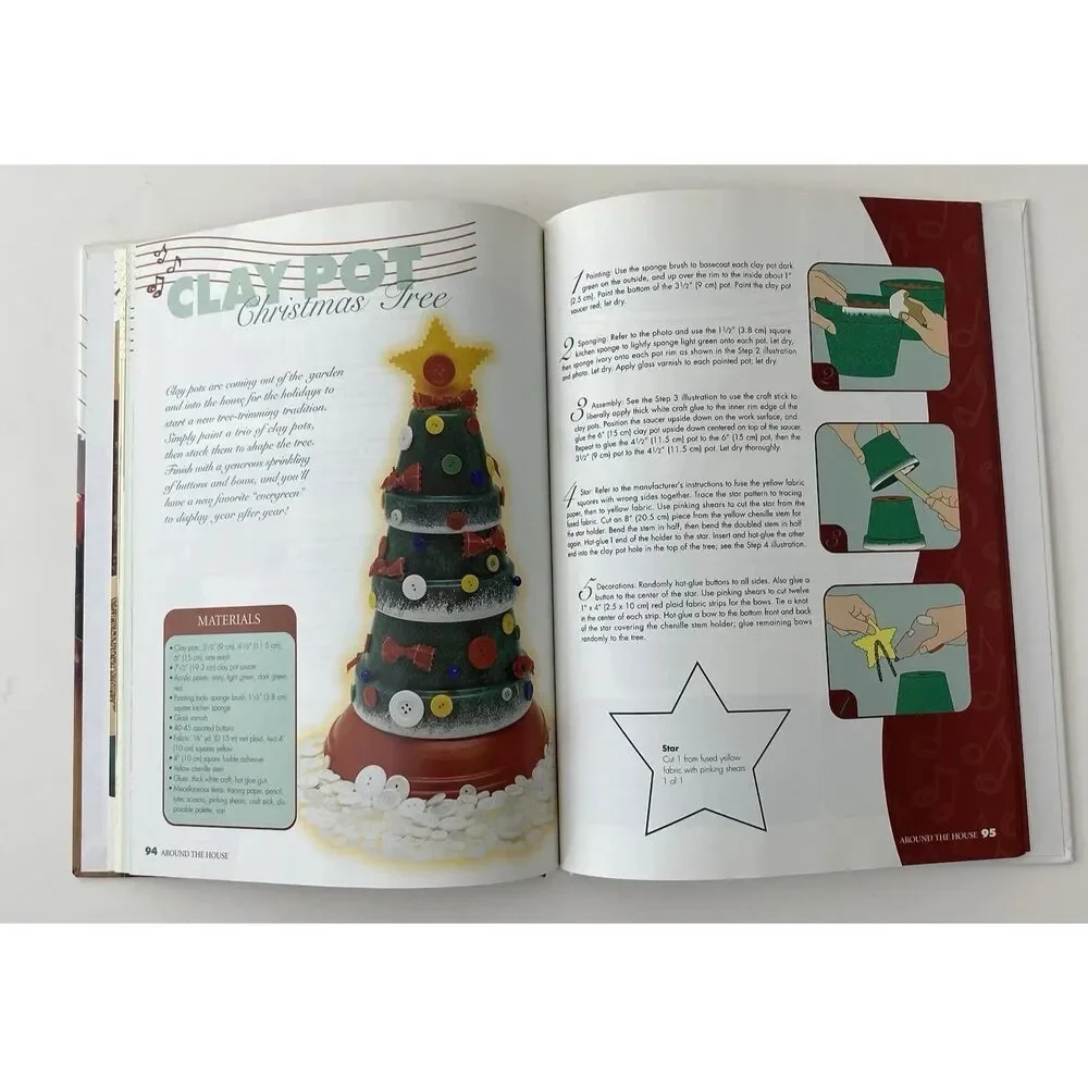 Make It Merry & Joy To The World- Lot Of 2 VTG Christmas Crafts Books -Hardcover